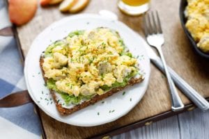 Avocado toast with pâté egg
