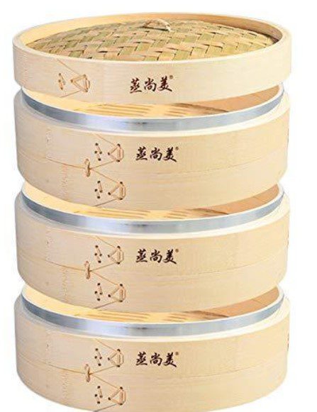 7. Hcooker 3-tier Bamboo Steamer